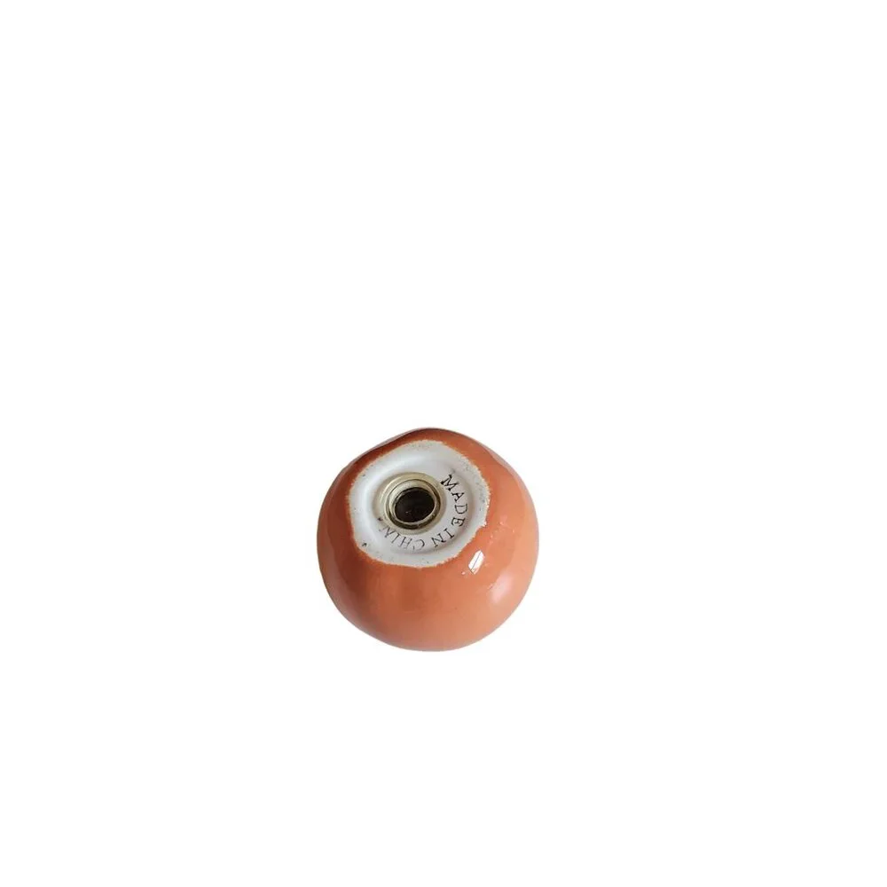 Tomato Persimmon‎ Fruit Salt or Pepper Shaker Orange Ceramic Glossy Farmhouse